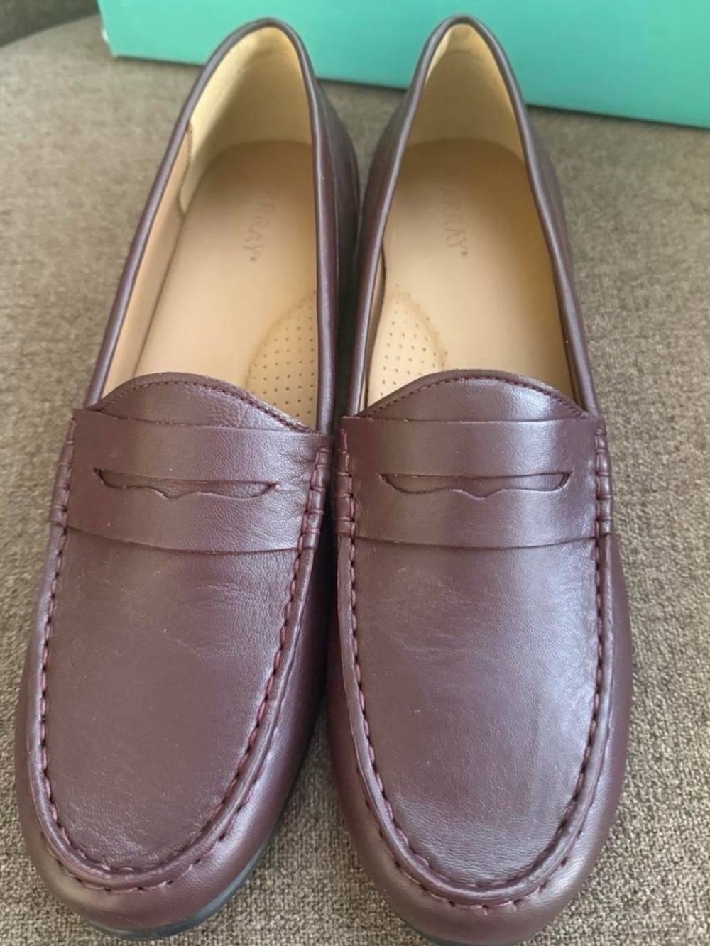Array Men's Burgundy Leather Penny Loafers